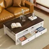 Farmhouse Coffee Table with Storage, 47.6" Coffee Tables with 4 Large Drawers, Spacious Tables, Top Center Table for Living Room 5