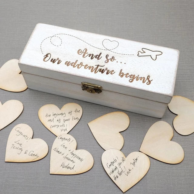 Heart Designed Personalized Wedding Keepsake Box for Wedding Wishes