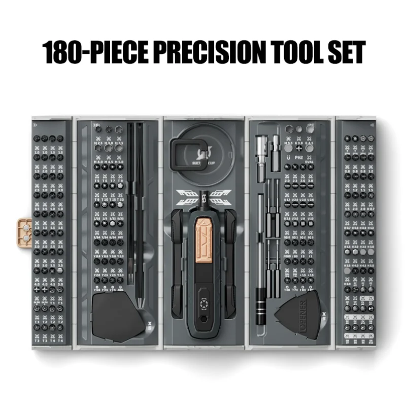 180 in 1 정밀 드라이버 세트, 자석 드릴 비트, 아이폰, 시계, 안경 수리용 전문 수공구 (보관함 포함)