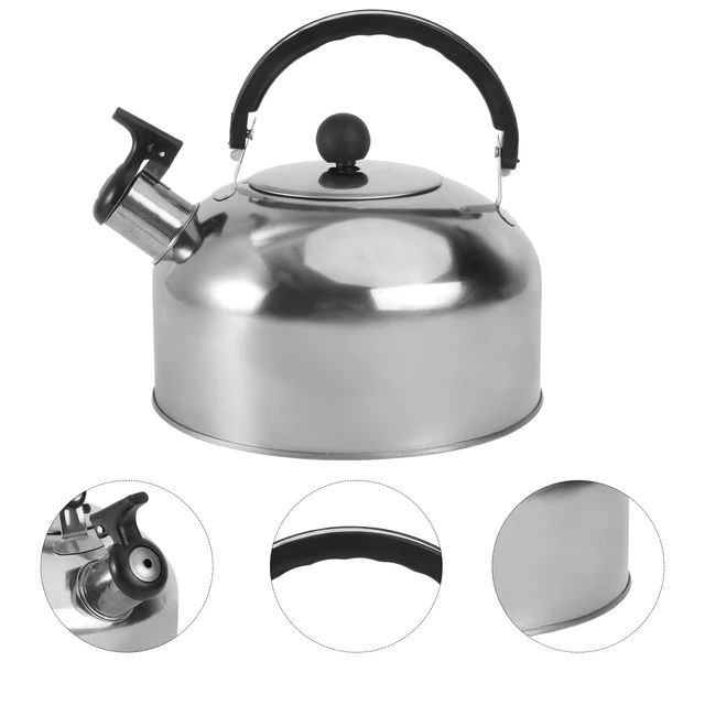 Mainstays Stainless Steel Whistling Tea Kettle - Black - 2.5 L