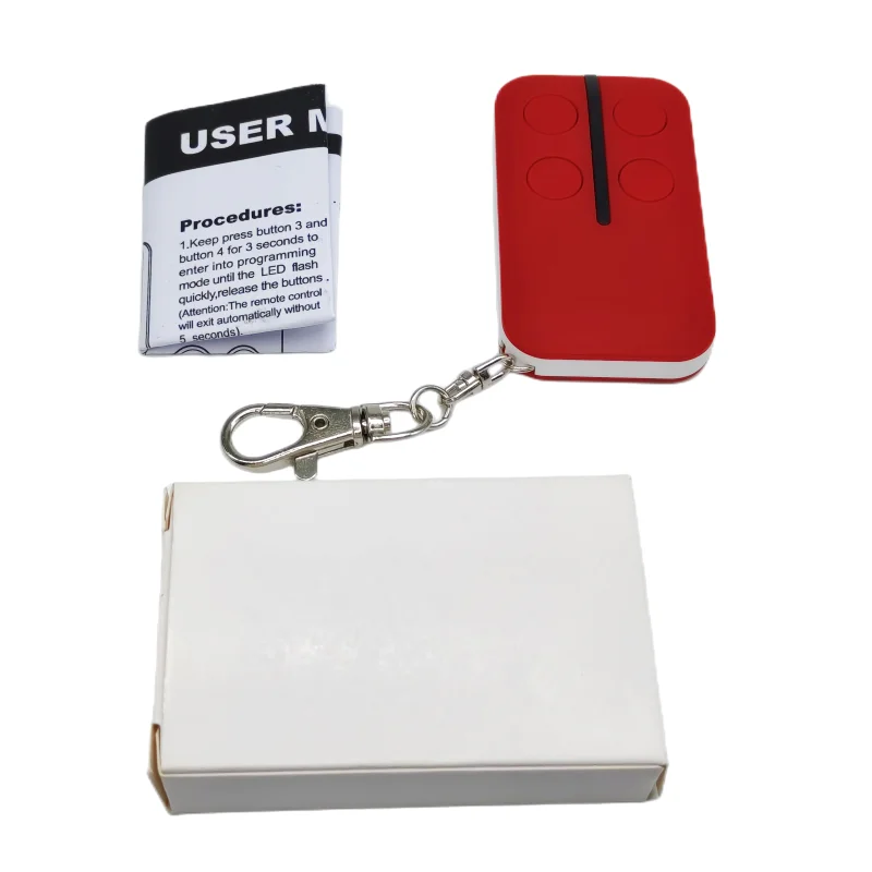 Universal Multi-Frequency Garage Door Remote Control with 4-Button Transmitter