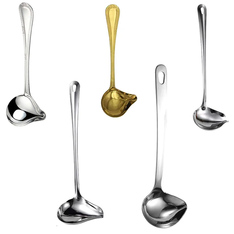 Stew Dipper Long Handle Cooking Tools Soup Stainless Steel Duck Mouth Shaped Spoon Kitchen Ladle Tableware Scoop Restaurant