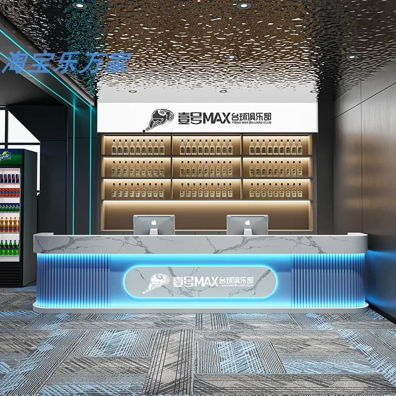 American Retro Reception Desk E-sports Hotel Beauty Salon Fitness Room Help Center Checkout Counter Pulpit Office Furniture FYRD
