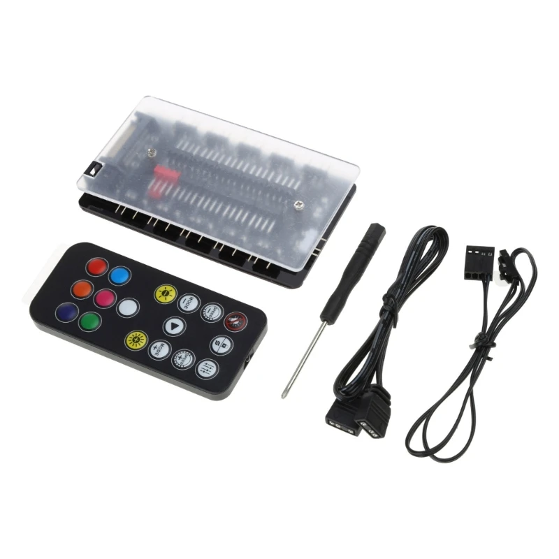 

Multi-Way PC Fan and LED Strip Controller Hub with 4Pin/3Pin Interfaces ARGB 5V