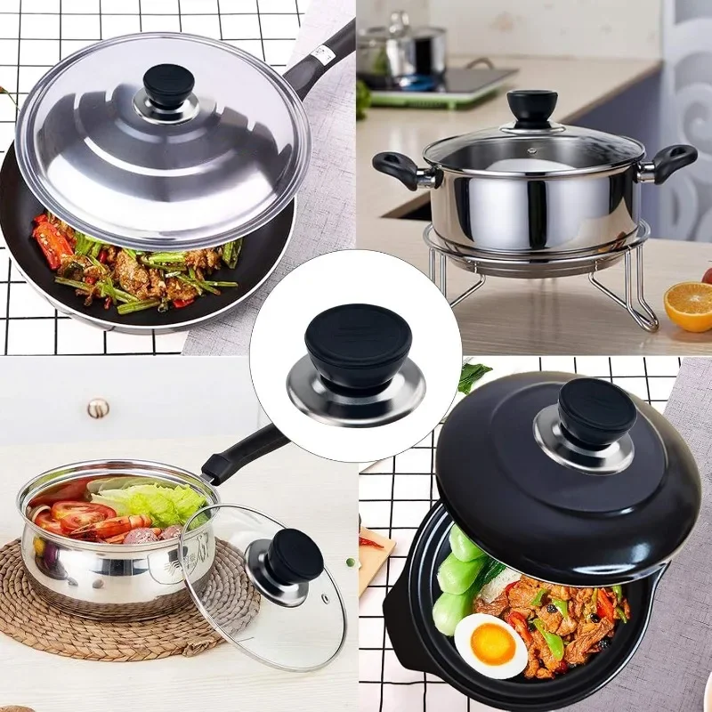 10/1PCS Universal Pot Lid Knobs Stainless Steel Pan Handle Heat-Resistant Cooking Pan Lid Replacements Kitchen Cookware Parts pot lid knob