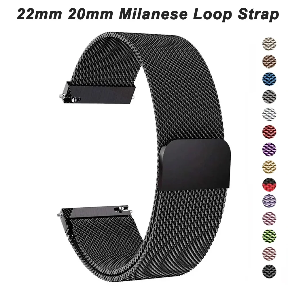 Elegant Milanese Stainless Steel Watch Strap, Various Widths Available