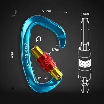 Safety Buckle  Useful Wide Application Indeformable  D Type Climbing Carabiner Outdoor Accessories 5