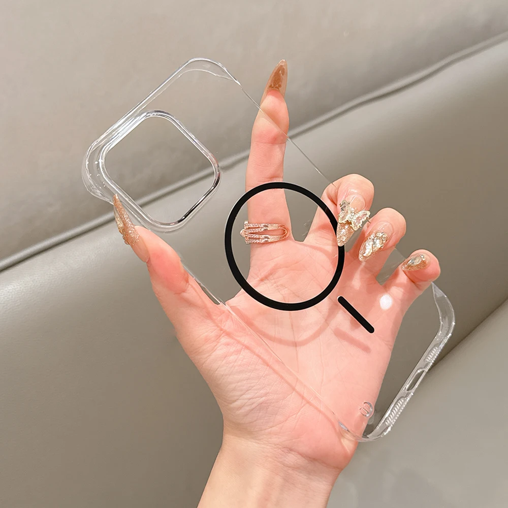 Magsafe Ultra-Thin Frameless HD Clear Phone Case with Wireless Charging Compatibility