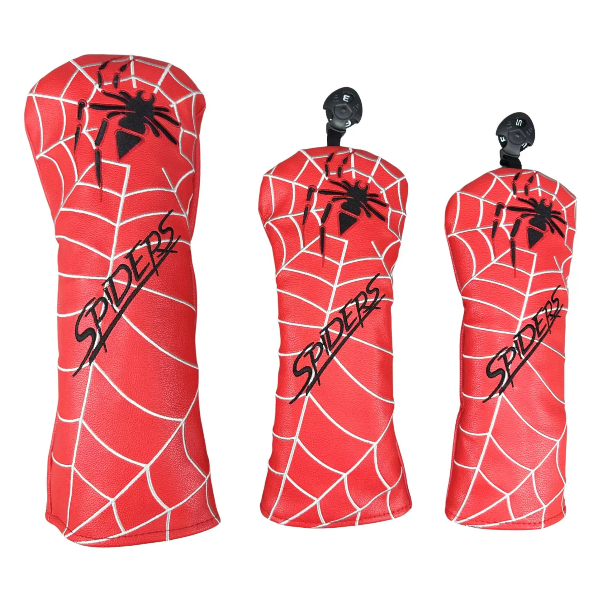 Spider Golf Club Head Covers for Driver Cover Fairway Cover Hybrid Cover Blade Putter Covers PU Leather Headcover
