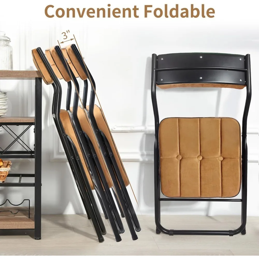 Set 4 Sedie Pieghevoli Imbottite In Ecopelle - Bianche Per Interni Ed Esterni, Portatili E Comfortevoli - Foto 4