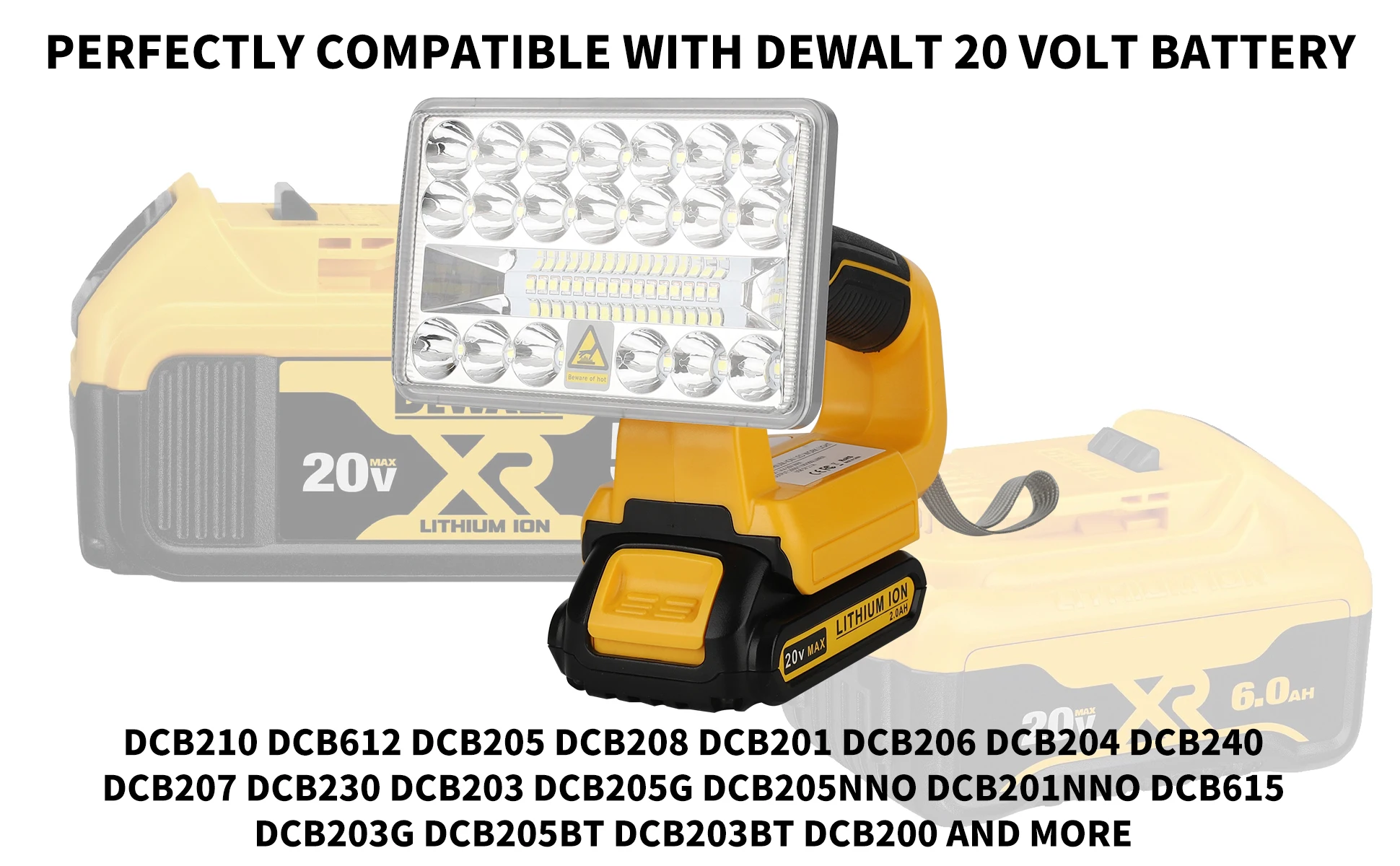 For Dewalt 20V Max LED Work Light 18W 2000LM Flashlight Spotlight Portable Outdo