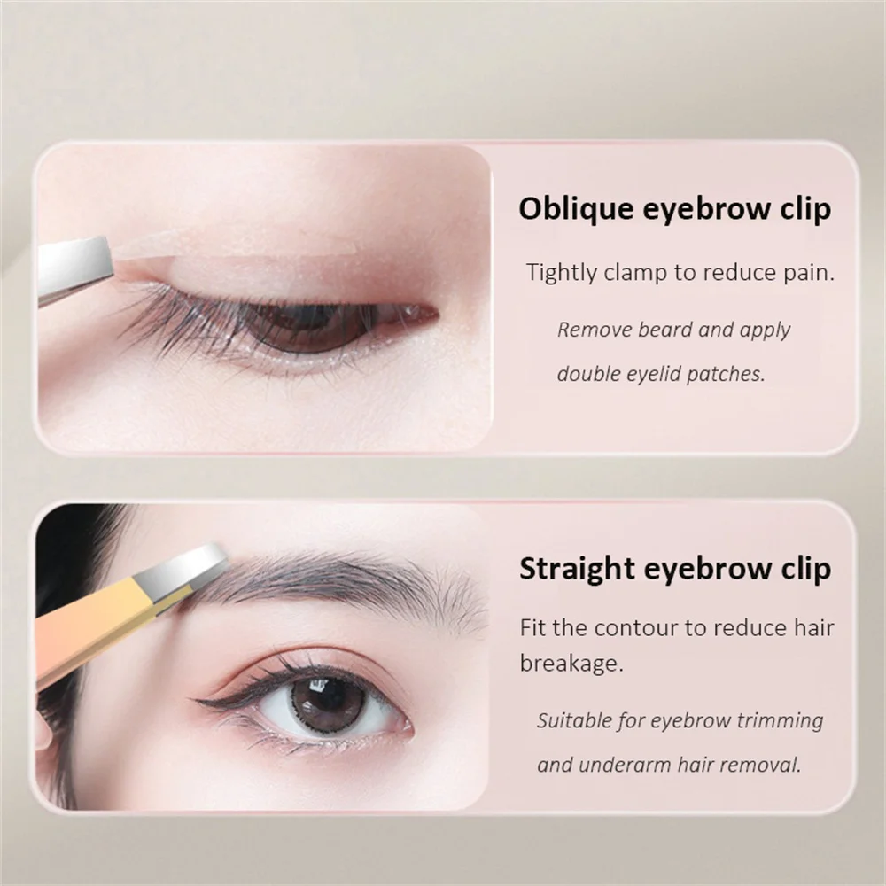 Ouriner 4-teiliges Augenbrauen-Clips, mehrfarbiges Pinzetten-Set für Damen, Präzision für eingewachsene Haare, Splinter, Gesichtshaarentfernung, Schönheitswerkzeug – Detail 7