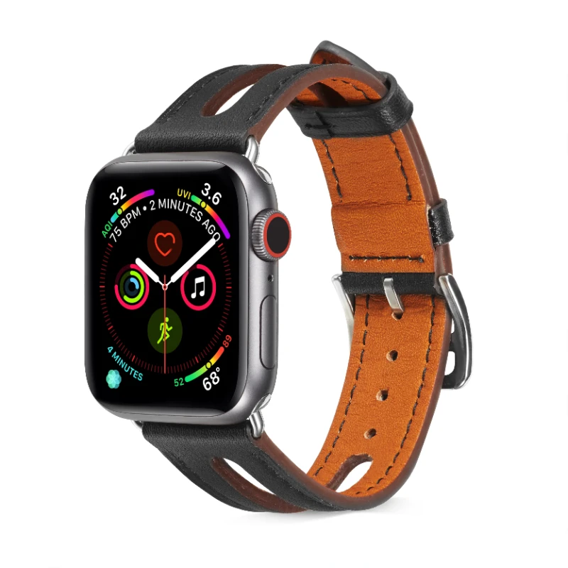 애플 워치 밴드용 가죽 스트랩, 49mm, 45mm, 41mm, 44mm, 40mm, 42mm, 38mm, iWatch Ultra 8 7 6 5 4 3 SE Correa용 팔찌