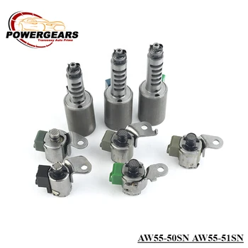 8PCS AW55-50SN AW55-51SN Complete Transmission Valve Body Solenoids Fits For Saab Gm Volvo Satun