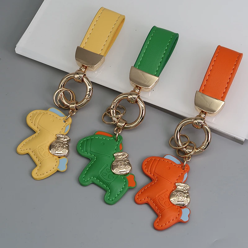 Fashion Pu Leather Lucky Bag Portachiavi In Pelle Pony Lucky Horse Money Bag Immediatamente Ricco Portachiavi Con Ciondolo