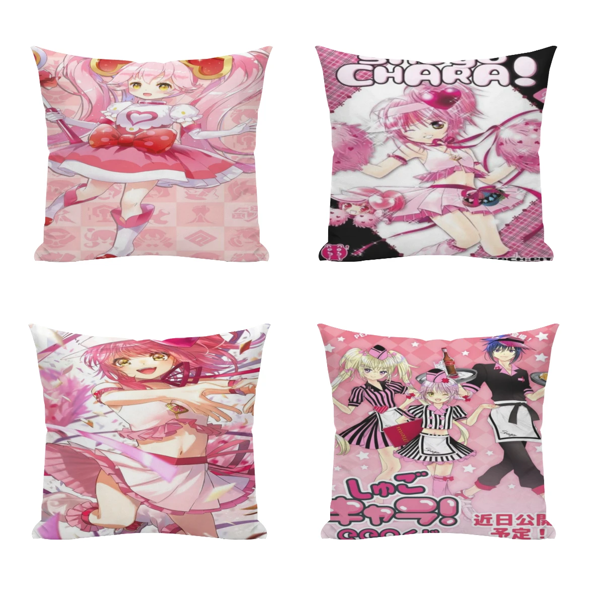 

Kawaii Anime Amu Hinamori Pillow Case Home Bedroom Living Room Sofa Cushion Cover 45x45cm Peach Skin Pillowcase