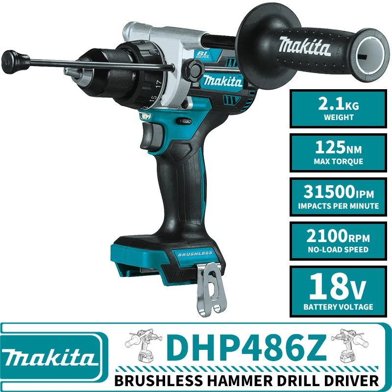 

Makita DHP486Z Brushless Cordless Hammer Drill Driver LXT 18V Lithium Power Tools