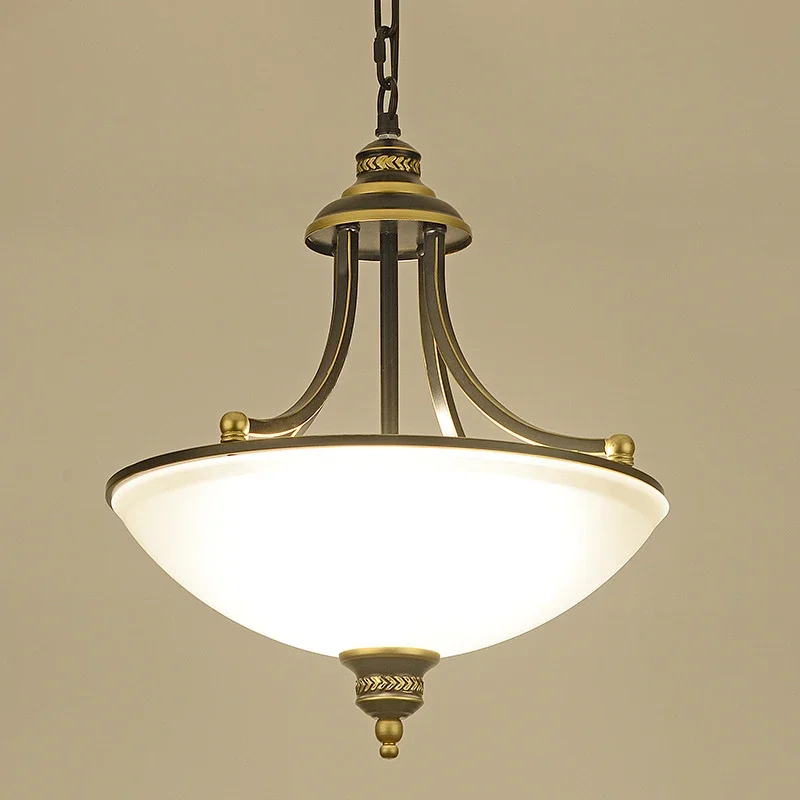 American Ceiling Chandelier Home Lamp Living Room Decor Dining Room Retro Led Ceiling Light Iron Chandelier Balcony Restaurant