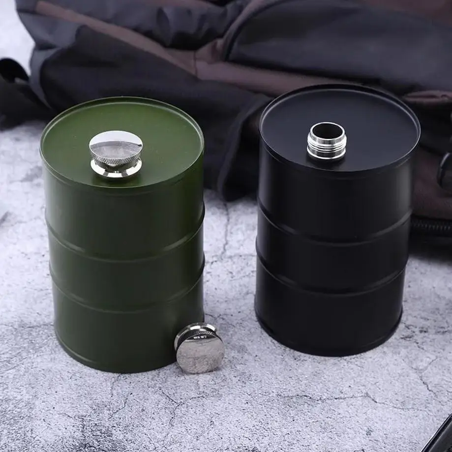 1 Pcs Stainless Steel Water Bottle Portable Outdoor Small Mini Water Bottle Bucket Oil Bucket Water Bottle Home Kitchen Tools