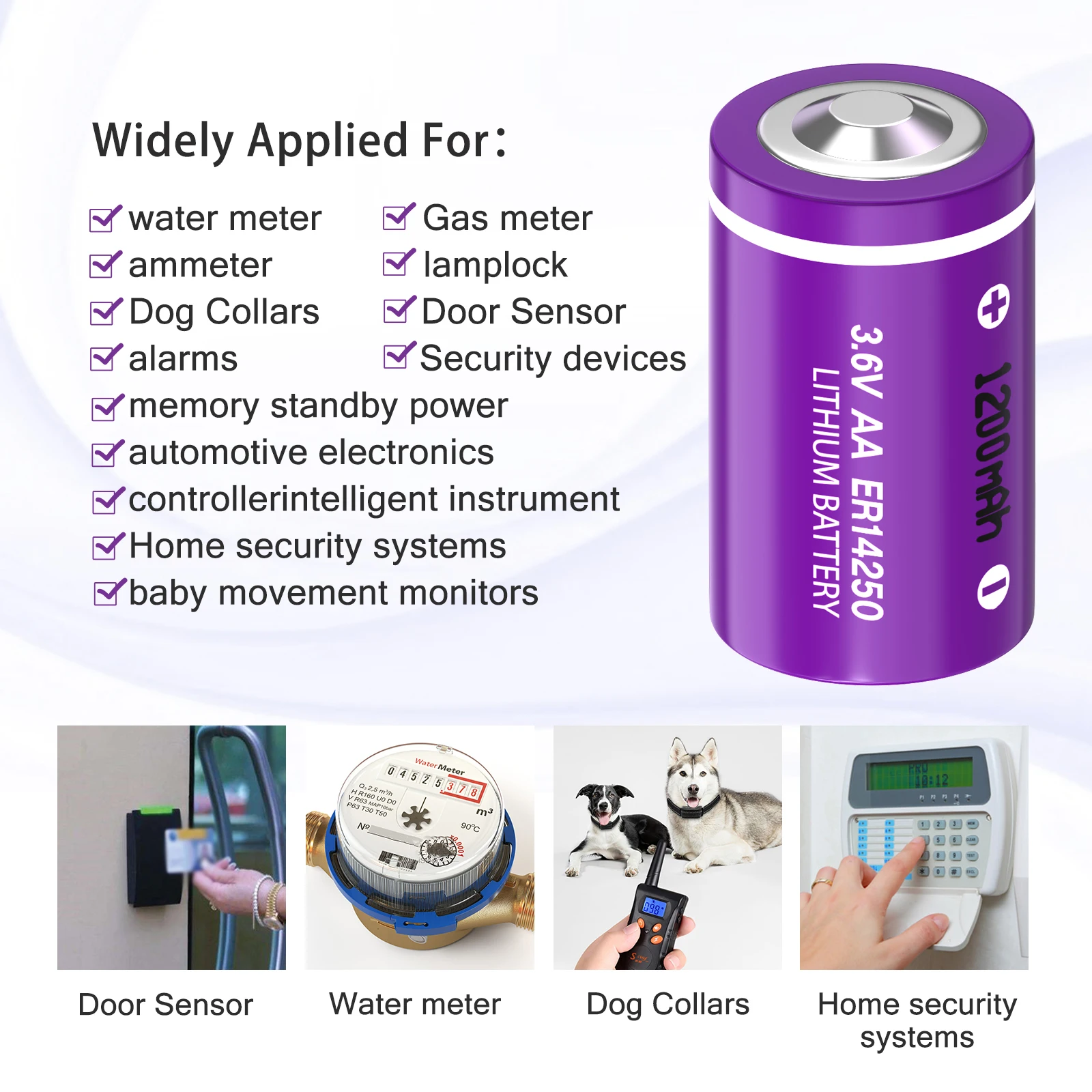 Lithium Battery 10PCS/lot PKCELL ER14250 1/2 AA Battery 3.6V 14250 1200mAh LiSOCl2 Lithium Batteries For PLC CNC Machine Tools Gas Meter