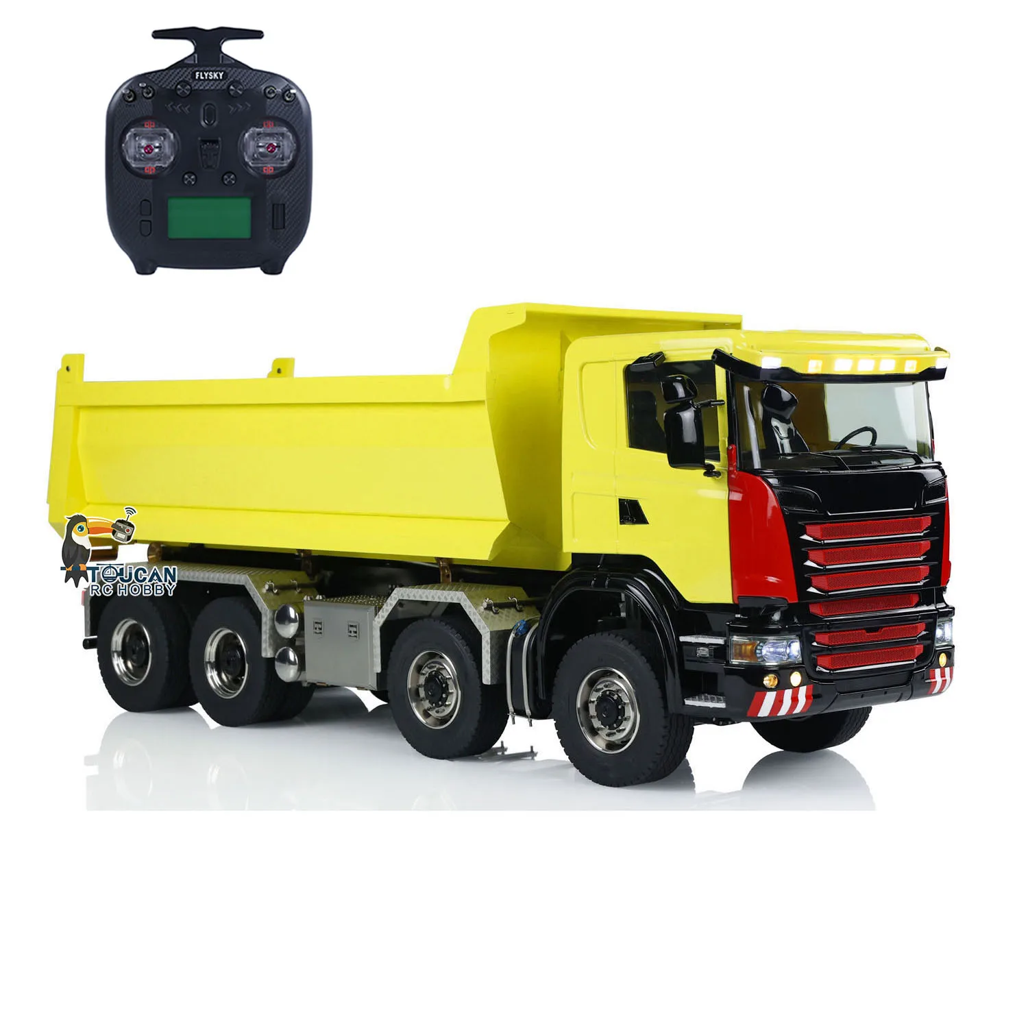 8x8 1/14 Hydraulic RC Roll Off Dumper Truck Metal Differential Lock Axles 3-Speed Toucan RC Hobby Light Sound System RC Toys 2