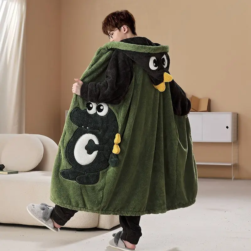 Cartoon Thick Robe Two Piece PJ Set 1