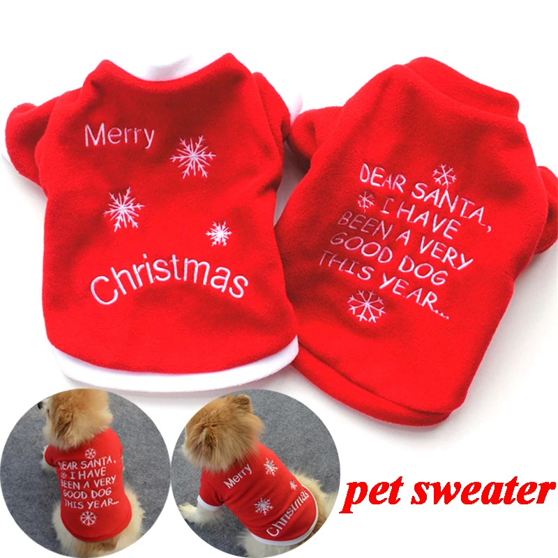 Christmas Pet Dog Clothes For Small Dogs Winter Warm Puppy Cat Coat Jackets New Year French