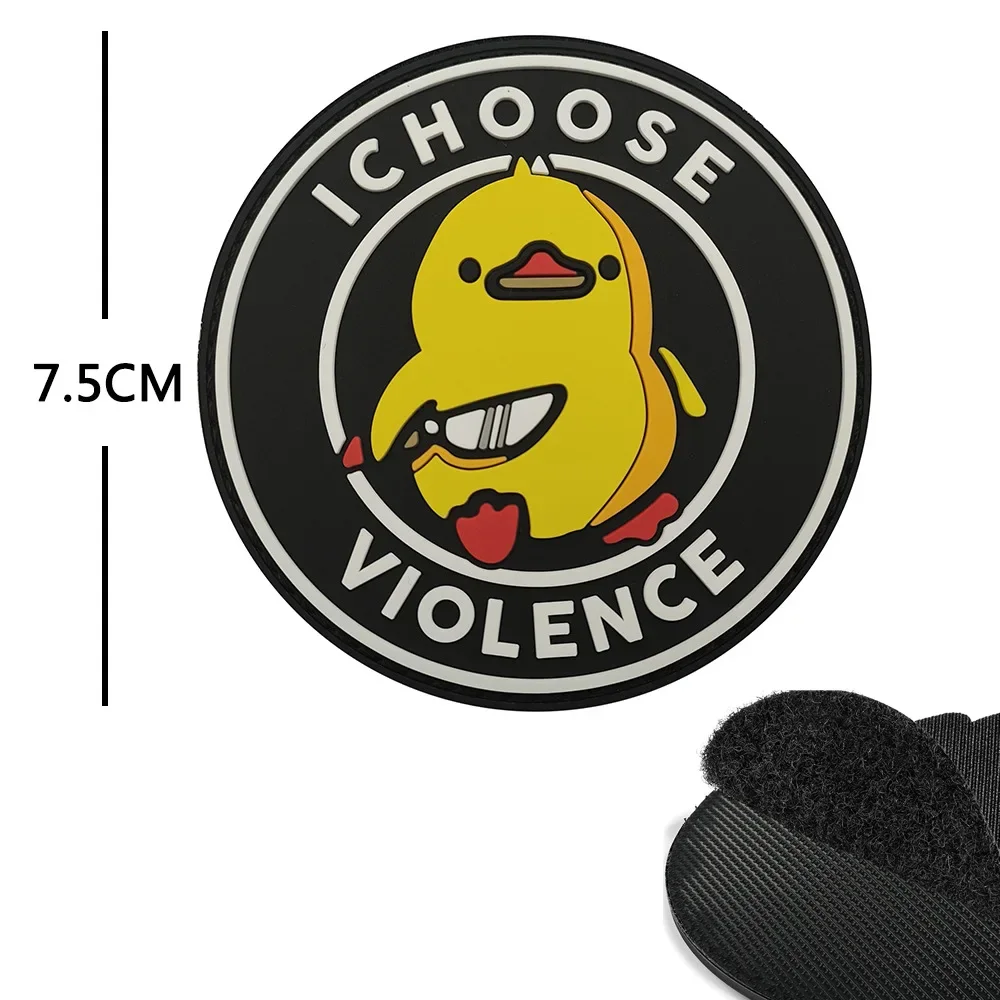 Patch Brodé "I Choose Violence" Avec Chat - 8 Cm, Velcro, Pour Sac à Dos, Veste, Harnais De Chien