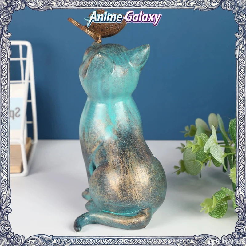 귀여운 고양이 수지 조각상 정원 파티오 마당 거실 홈 데스크탑 장식 야외 실내 예술 장식품을위한 수제 공예 장식품