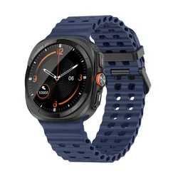 Marine Band Silicone Strap Bracelet for Galaxy Watch Ultra 47mm - Premium Sports Watchband Accessory (Blue)