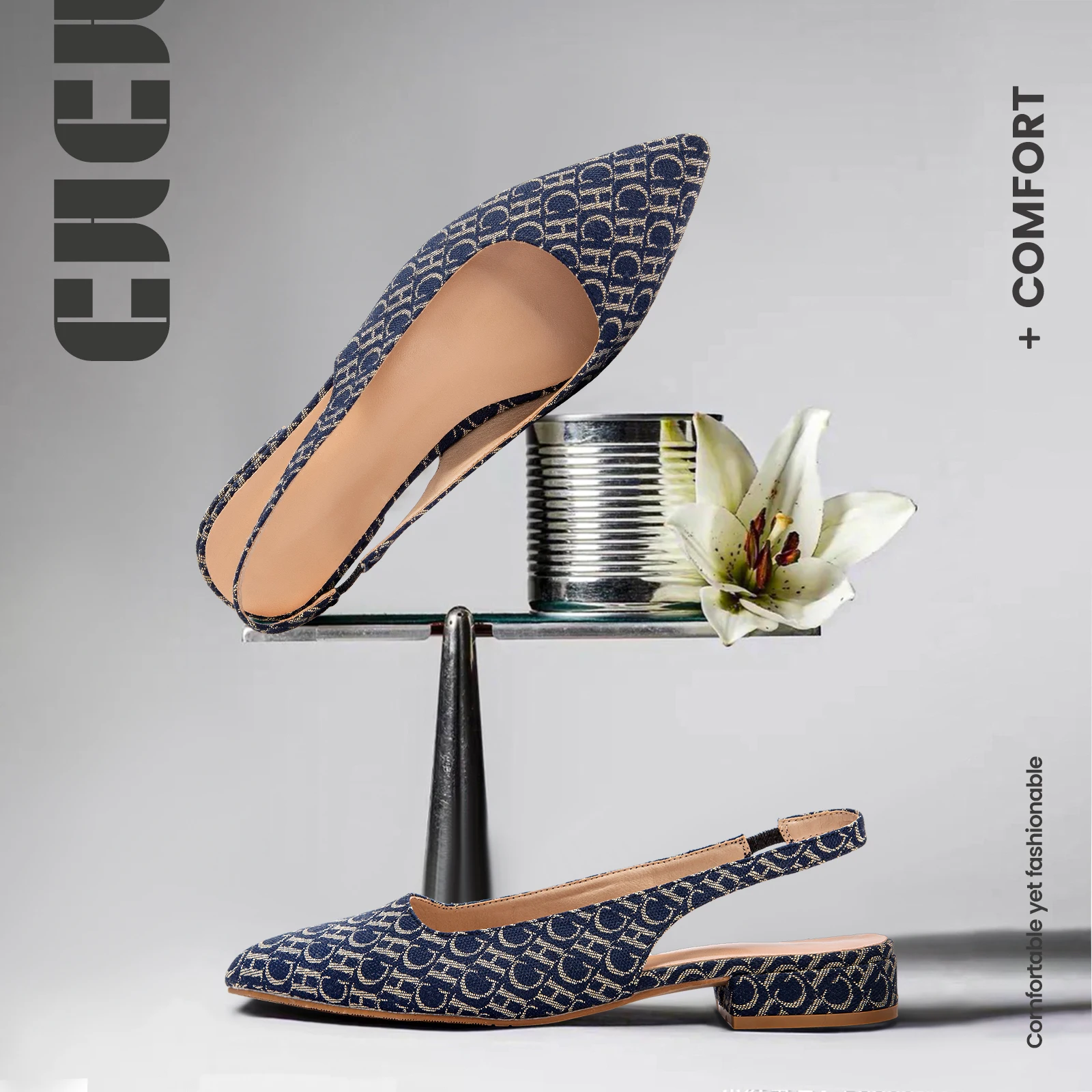 صنادل نسائية بكعب منخفض وحزام للكاحل، مقدمة مفتوحة...