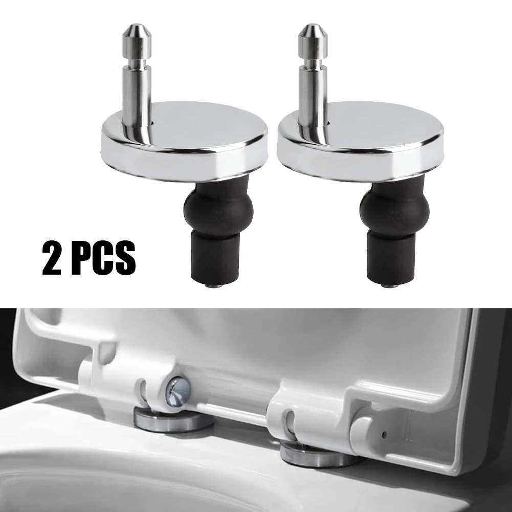 

2x Toilet Seat Hinges Stable Stainless Steel + Plastic Strong Top Close Hinge Replacement Spare Parts Accessories