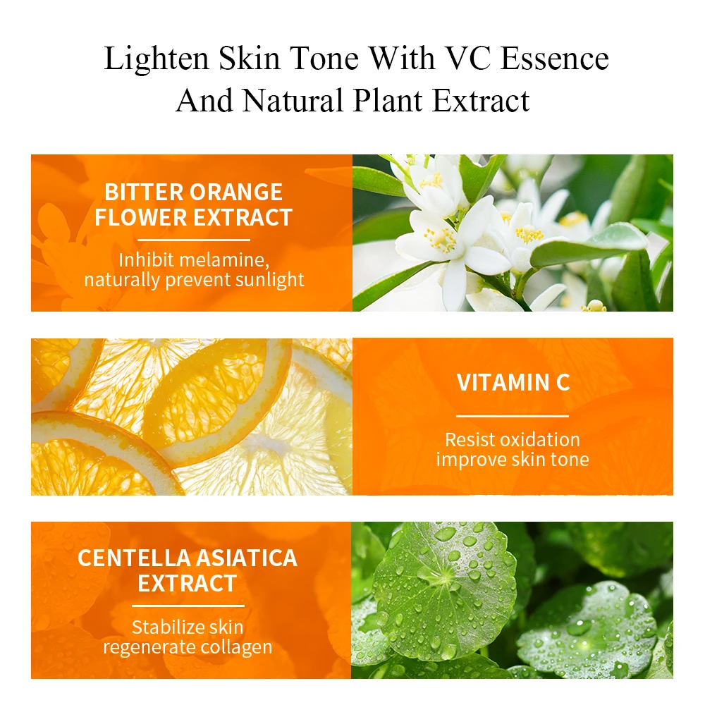 BREYLEE SPF 50 +/PA ++++ Orange Blossom Facial Sunscreen Vitamin C Whitening Refreshing Brightening UV Protection Sunscreen 40ml facial sunscreen cream
