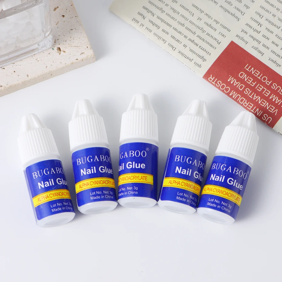 5pcs Fast Drying Nail Tips Glue Super Strong Gel For False Nail Tips Extension Rhinestone Gems Adhesive Manicure Tools For gel nail tools,gel nail art set