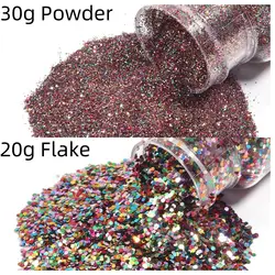 Vibrant Chunky Glitter Sprinkles for Creative DIY Nail Art and Crafts (Mixed Color)