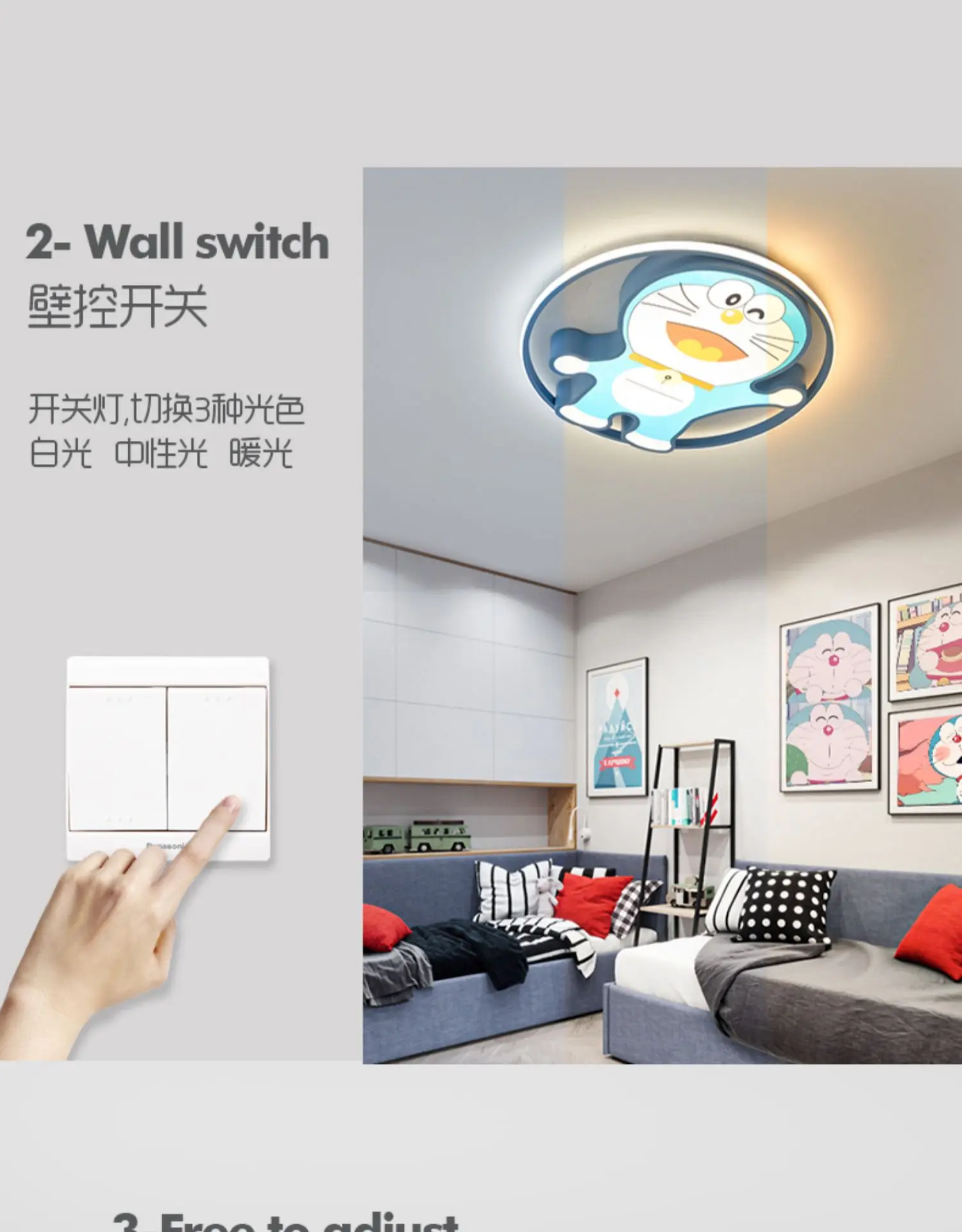 Lustre para o Quarto do Bebê Lâmpada de Teto Meninos e Meninas Decoração do Teto Desenhos Animados Doraemon Jingle Gato Crianças Quarto Led Luz 4 bebê doraemon jingle gato crianças quarto lâmpada