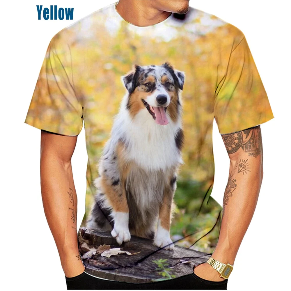 Unisex Cute Dog 3D-Druckmuster Top Border Collie T-Shirt