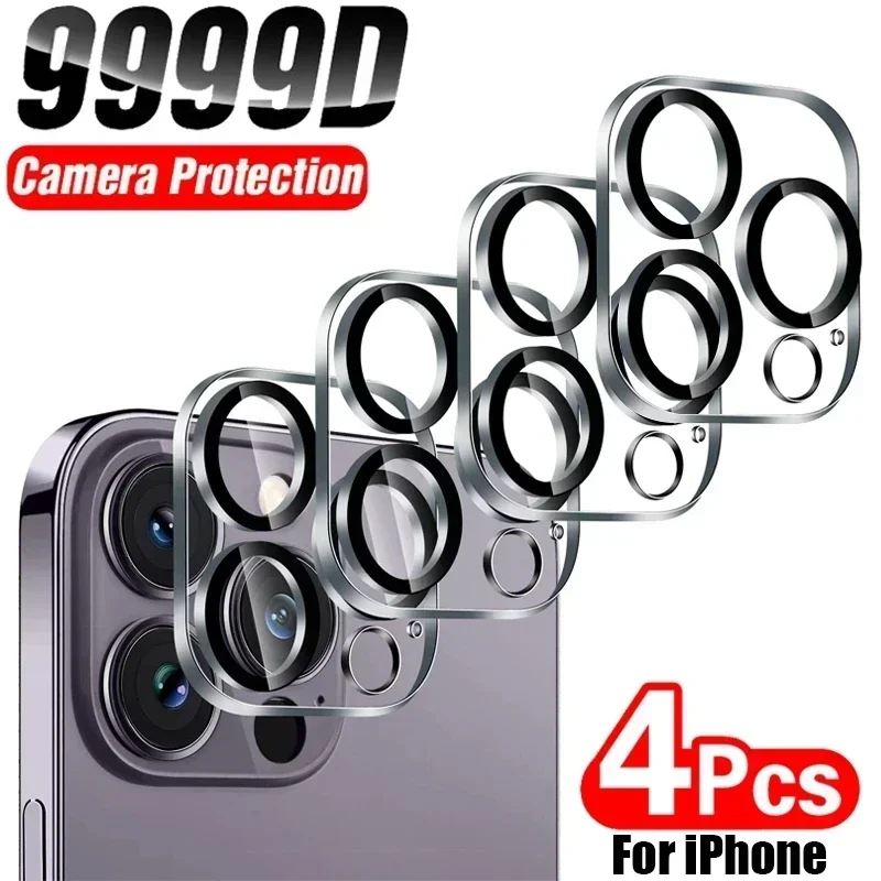 4Pcs Hd Back Camera Protezioni In Vetro Per Iphone 13 11 12 14 15 Pro Max Lens Vetro Protettivo Su Iphone 14 13 Pro Max Camera Film