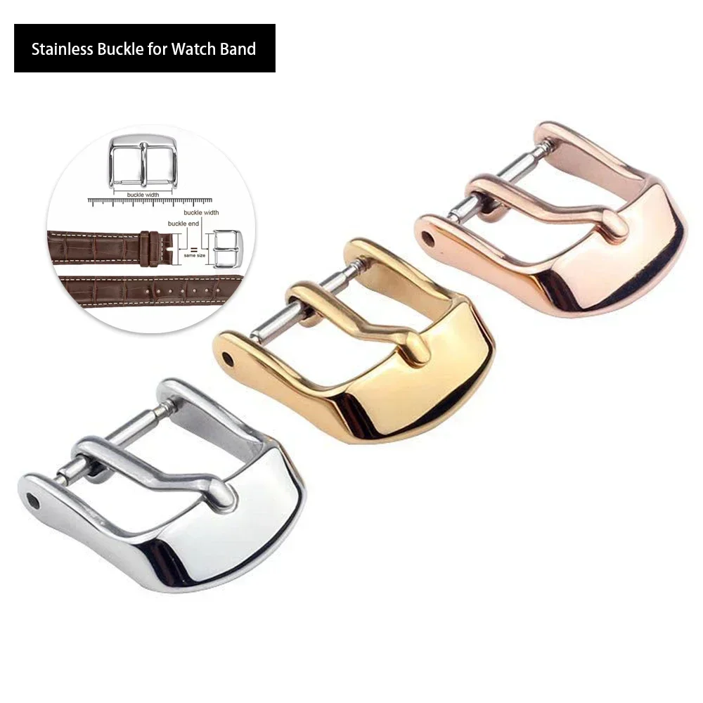 Watch buckle clasp Stainless steel watch buckle for leather strap pin buckle strap gold silver rose gold accessories duck tongue clip