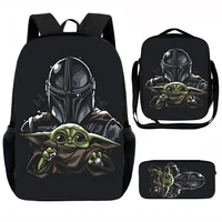 Movie S-star W-wars Child School Backpack with Lunch Bags ,Pencil Bags ,School Bags for Boys Girls Best Gift
