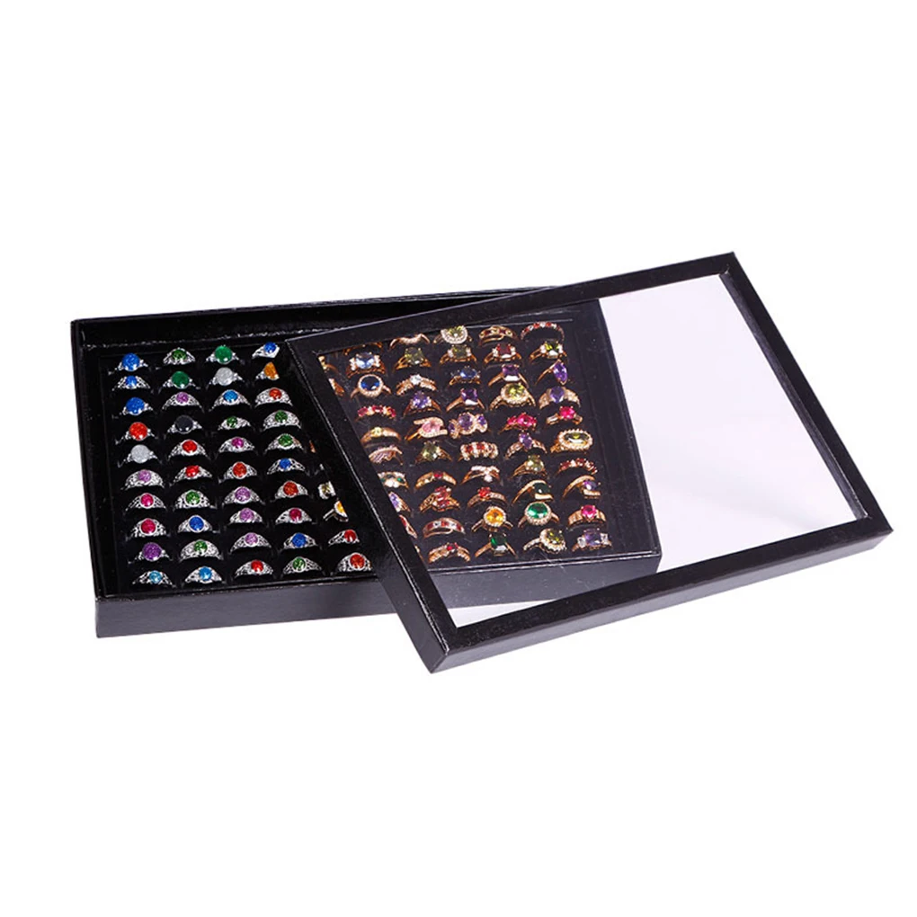 

Ring Display Tray Dust-proof Storage Box Bangle Organizer Jewelry Holder