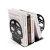 2Pcs Black White Skull Desktop Bookends Office Desktop Book Organizer Home Bookends Iron Book Ends Holder Book rack Stand Shelf 2