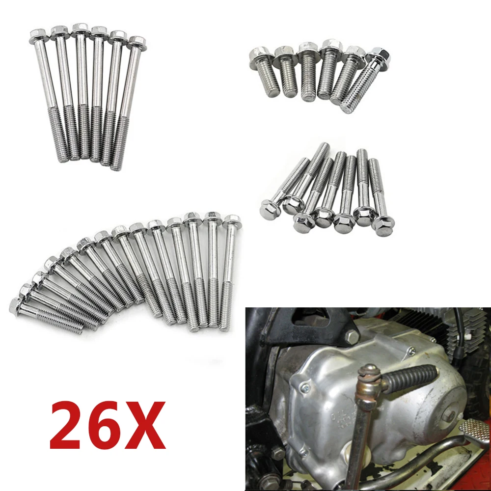 

26Pcs Engine Side Cover Case repair Screws Bolts Nuts Screws For HONDA Z50 CT70 SL70 XL70 Z50R CL70 Z50A CT70H CT SL CL 70