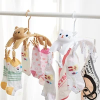 Cat Hangers With 10pcs Clothes Pegs Indoor Outdoor Laundry Clips Underwear Socks Multifunctional Storage Drying Rack 1