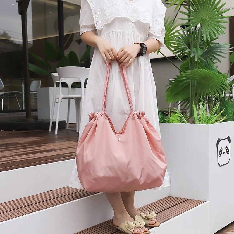 Reusable Shopping Bags High-capacity Folding Bag Eco-friendly Handbag Portable Shoulder Bag Grocery Bags Fashion Tote Bags - 2
