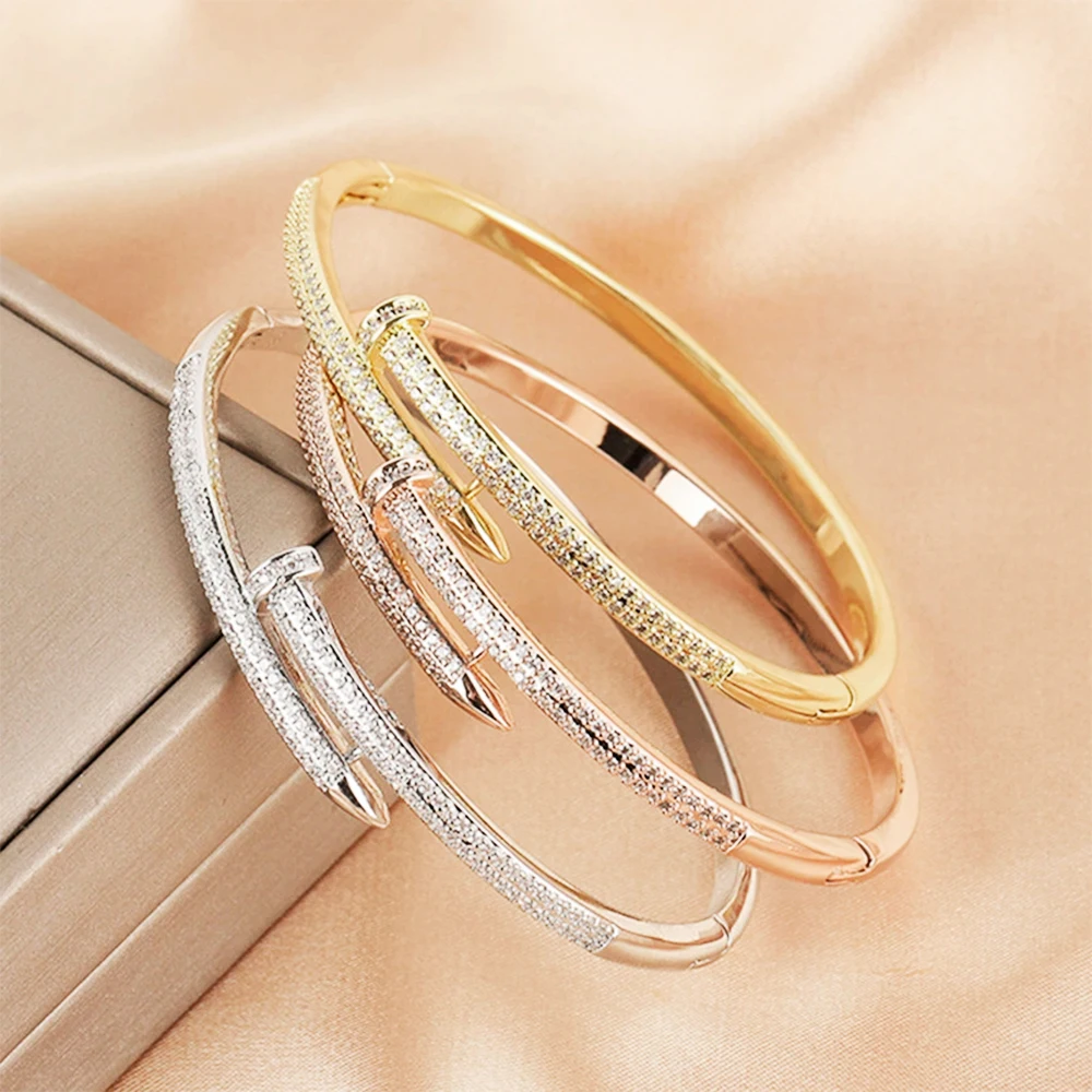 Female Jewelry Nail Bracelets Trendy Bracelet Zircon Screw Bracelet For Women Everyday Party Festive Jewelry As Gifts 1
