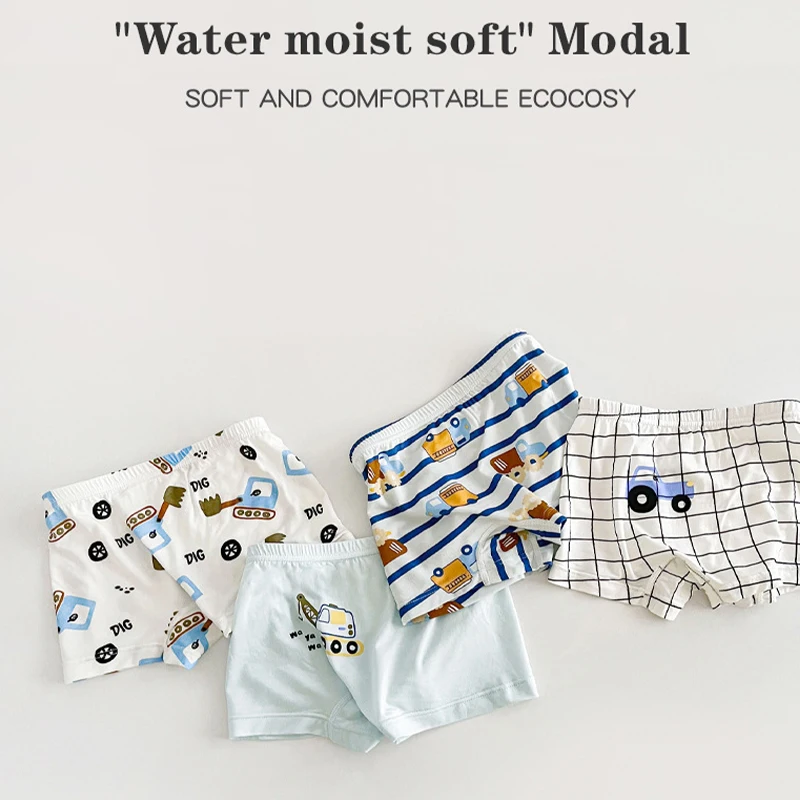 4 Pairs/Lot Modal Children'S Underwear New Cartoon Puppy Boys And Girls Panties Breathable Kids Underpants