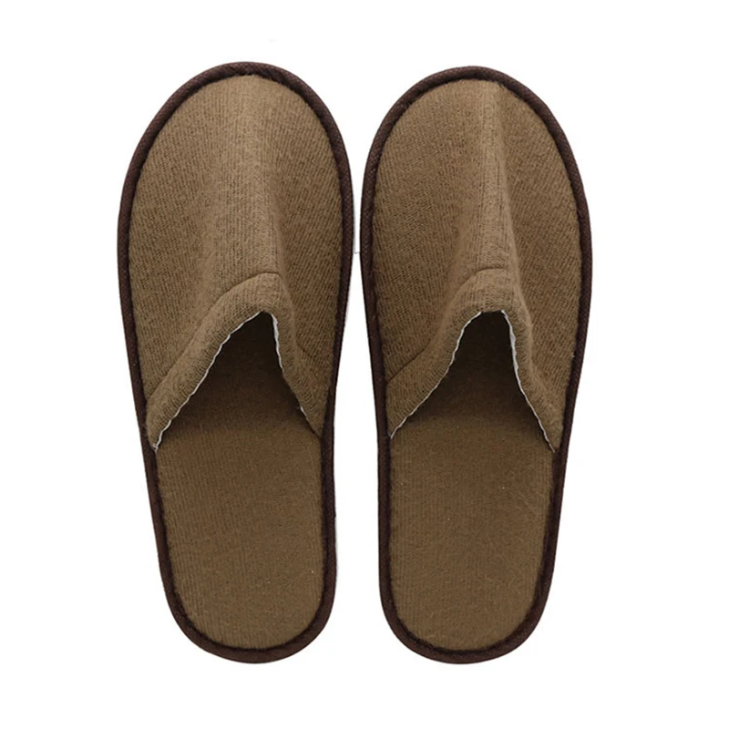 

Unisex Solid Color Comfortable Slippers Portable Hotel Travel Men Women Slippers Disposable Home Guest Indoor Cotton Flip-flops
