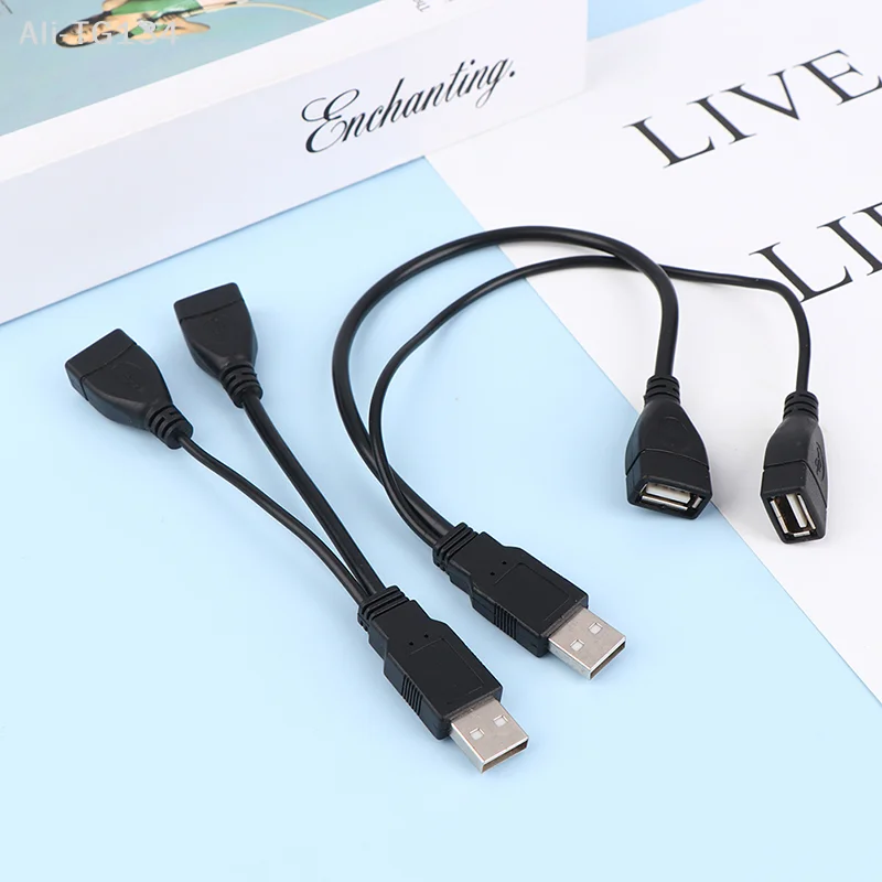 1PC 15/30cm 남성-2 여성 소켓 USB 2.0 연장 케이블 데이터 라인 전원 어댑터 변환기 컴퓨터 액세서리용