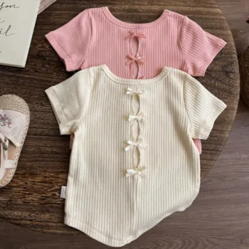 Girls Bow Knit T-Shirt 1
